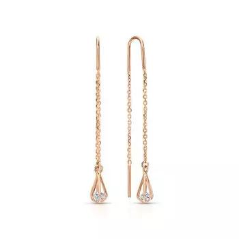 Золотые серьги с фианитами