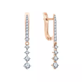 Золотые серьги с фианитами