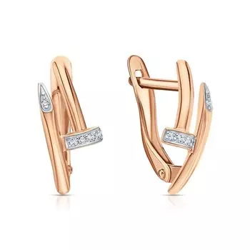 Золотые серьги с фианитами