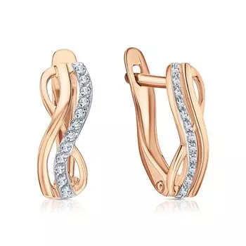 Золотые серьги с фианитами