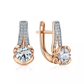 Золотые серьги с фианитами