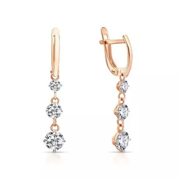 Золотые серьги с фианитами