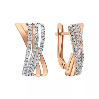 Золотые серьги с фианитами