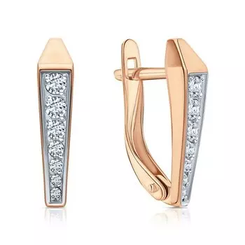 Золотые серьги с фианитами