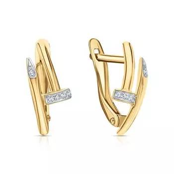 Золотые серьги с фианитами