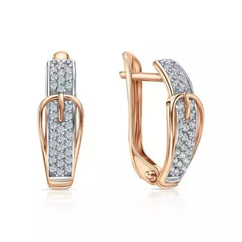 Золотые серьги с фианитами