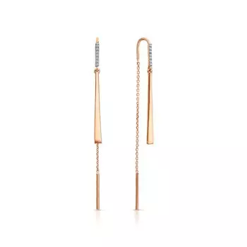 Золотые серьги с фианитами