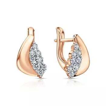 Золотые серьги с фианитами