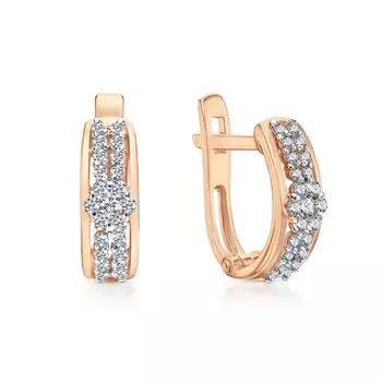 Золотые серьги с фианитами