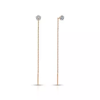 Золотые серьги с фианитами