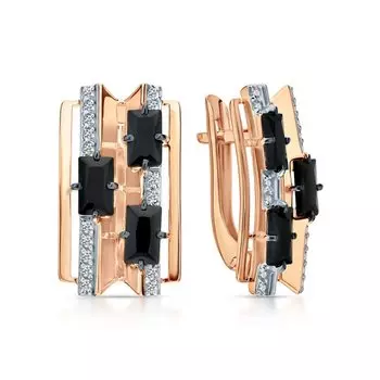 Золотые серьги с фианитами