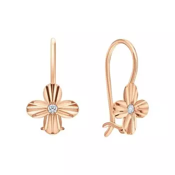 Золотые серьги с фианитами