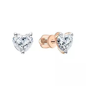 Золотые серьги с фианитами