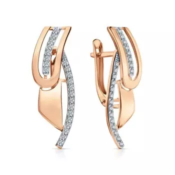 Золотые серьги с фианитами