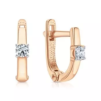 Золотые серьги с фианитами