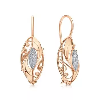 Золотые серьги с фианитами