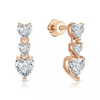 Золотые серьги с фианитами