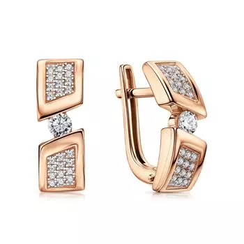 Золотые серьги с фианитами