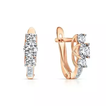 Золотые серьги с фианитами