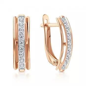 Золотые серьги с фианитами