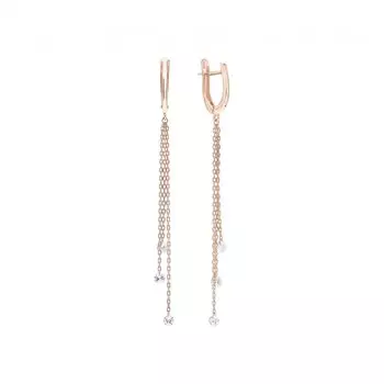 Золотые серьги с фианитами