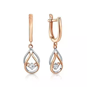 Золотые серьги с фианитами