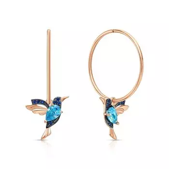 Золотые серьги с фианитами