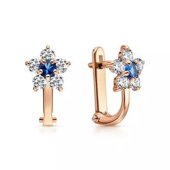 Золотые серьги с фианитами