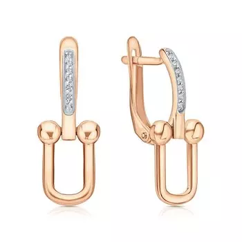 Золотые серьги с фианитами