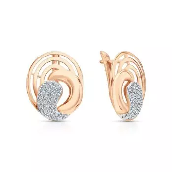 Золотые серьги с фианитами