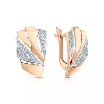 Золотые серьги с фианитами