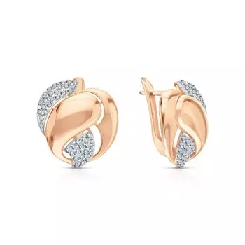 Золотые серьги с фианитами