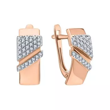 Золотые серьги с фианитами