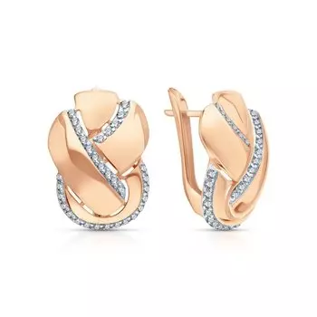 Золотые серьги с фианитами