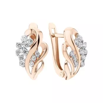 Золотые серьги с фианитами