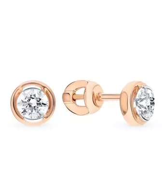 Золотые серьги с фианитами