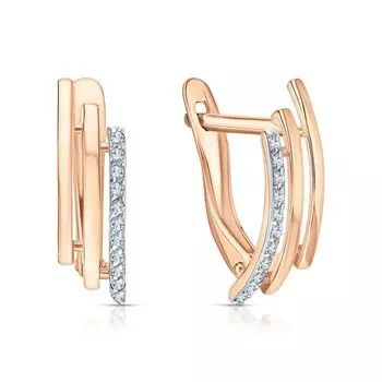 Золотые серьги с фианитами