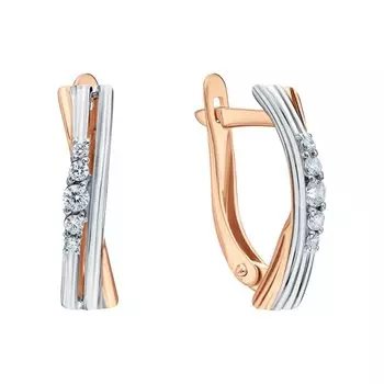 Золотые серьги с фианитами