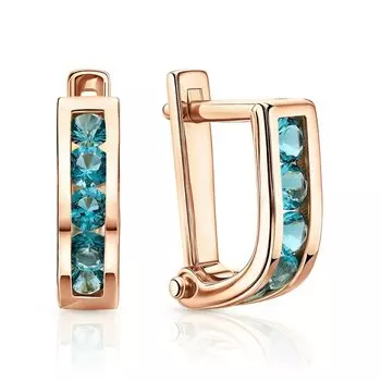 Золотые серьги с фианитами