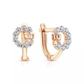 Золотые серьги с фианитами