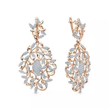 Золотые серьги с фианитами