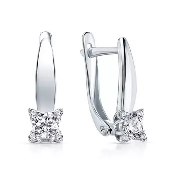 Золотые серьги с фианитами