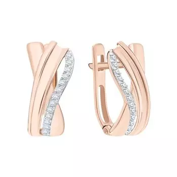 Золотые серьги с фианитами