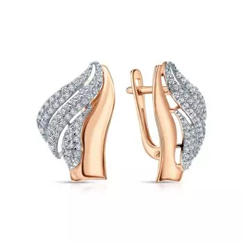 Золотые серьги с фианитами