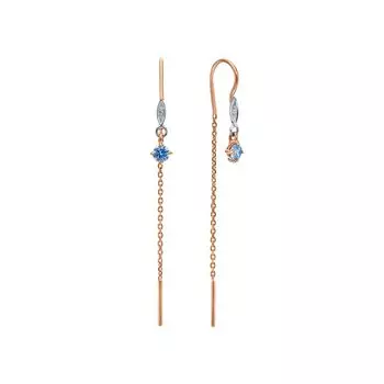 Золотые серьги с фианитами