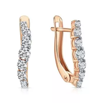 Золотые серьги с фианитами