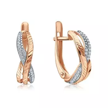 Золотые серьги с фианитами