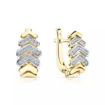 Золотые серьги с фианитами