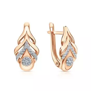 Золотые серьги с фианитами