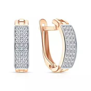 Золотые серьги с фианитами